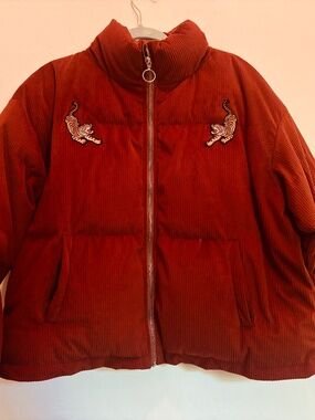 Corduroy puffer coat